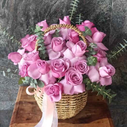 Purple Rose Basket