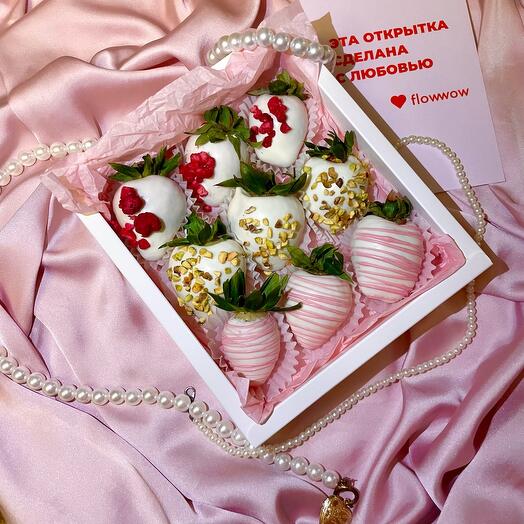 Клубника в шоколаде «ФисташкаМалина XS» (9 ягод)