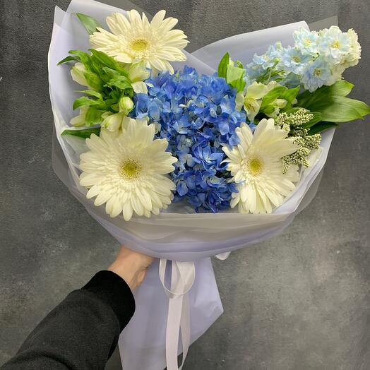 Author's with Hydrangea and Gerberas