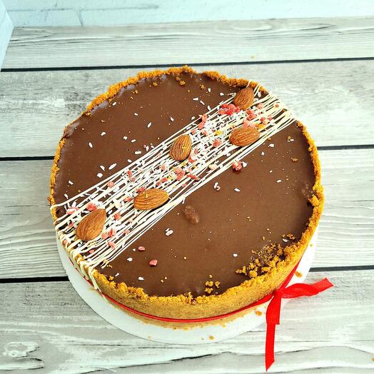 Tarta de queso de coco con chocolate