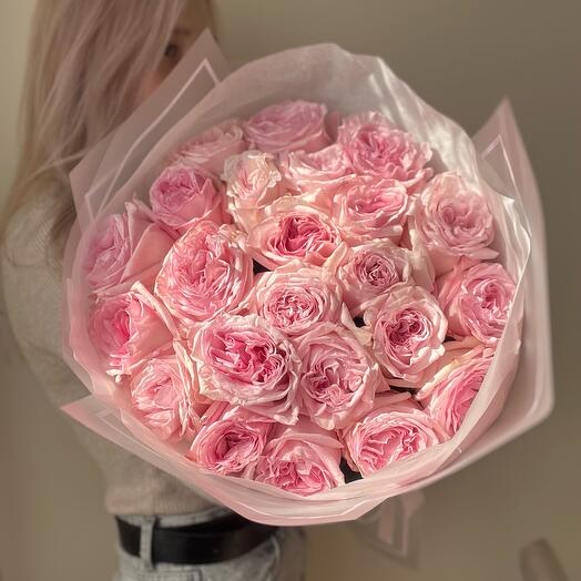 Букет пионовидных роз Pink O hara