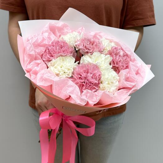 Ramo de Dianthus rosa y blanco