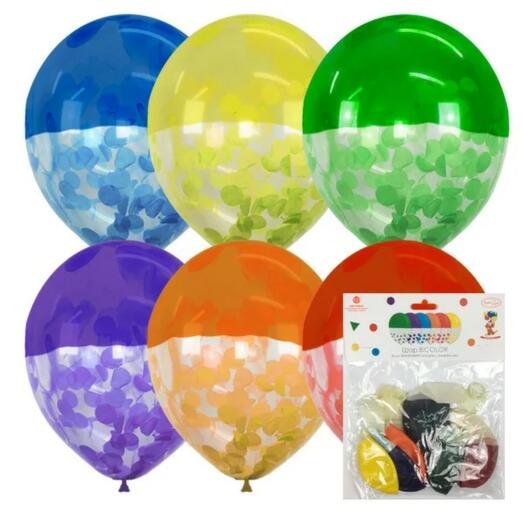 Bicolor set with confetti 6pcs