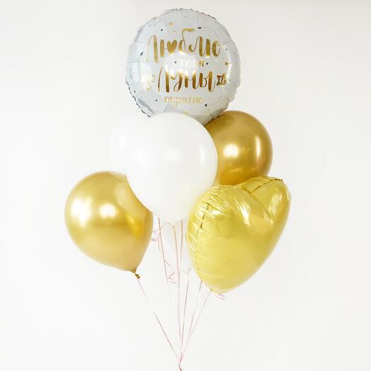 Набор шаров "Люблю тебя от луны до обратно"