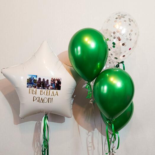 Набор шаров "изумрудный" с фото