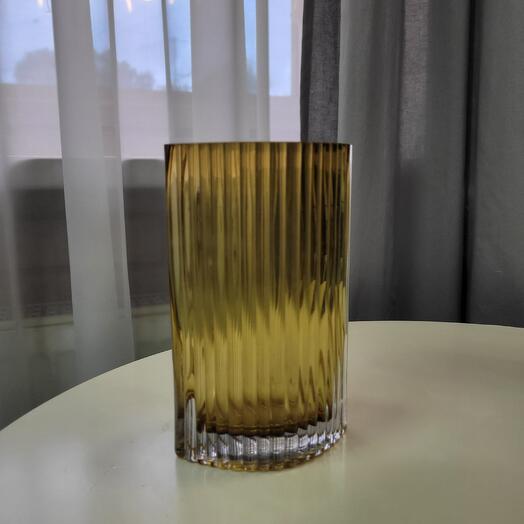 Стильная стеклянная ваза (малая) yellow