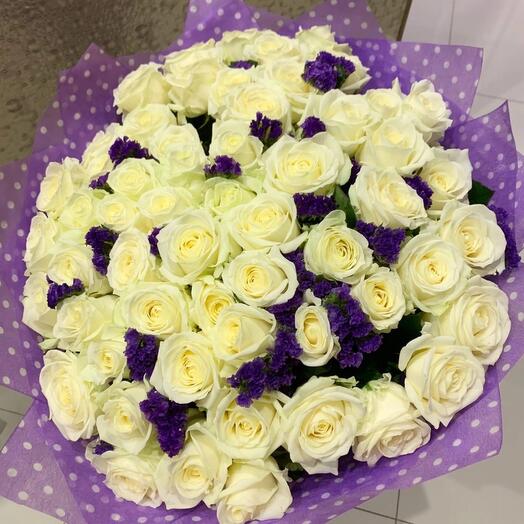 Букет из 51 белой розы