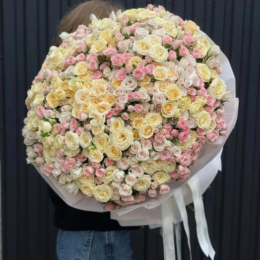 A mix of bush roses