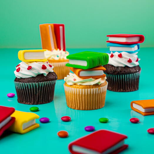 Back to School Book Cupcakes