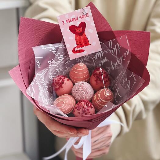 Букет-комплимент из клубники в шоколаде Happy day