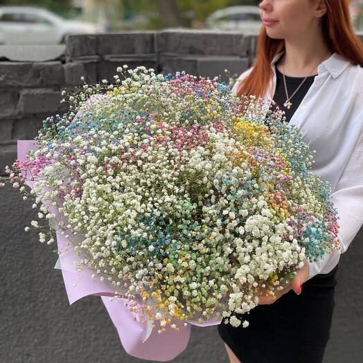 Букет из цветной гипсофилы большой