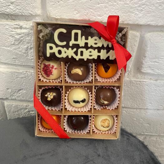 Шоколад ручной работы "С днем рождения"