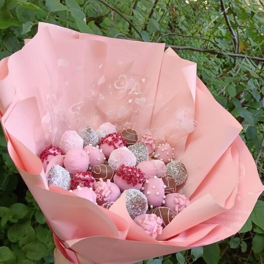Букет клубники в шоколаде м (27 шт)