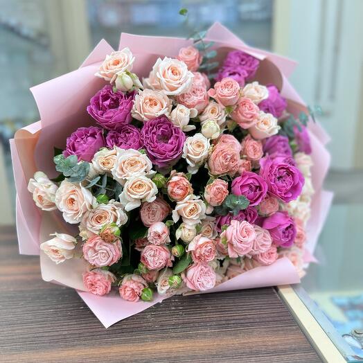 Роза кустовая микс