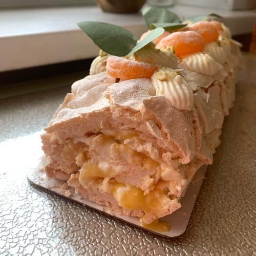 Меренговый рулет с лимонным курдом