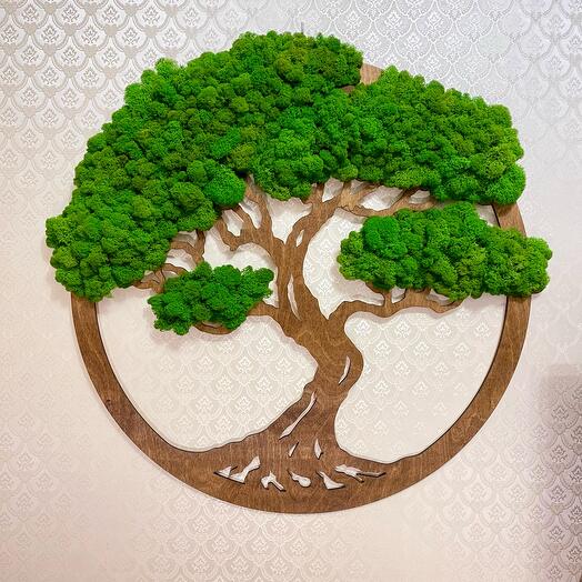 Панно 80 Дуб дерево из стабилизированного мха 80 см