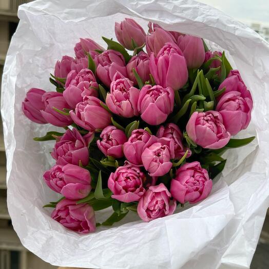 Pink pivoines tulips 29 stems