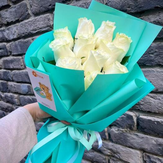 Букет из 11 белых Голландских роз