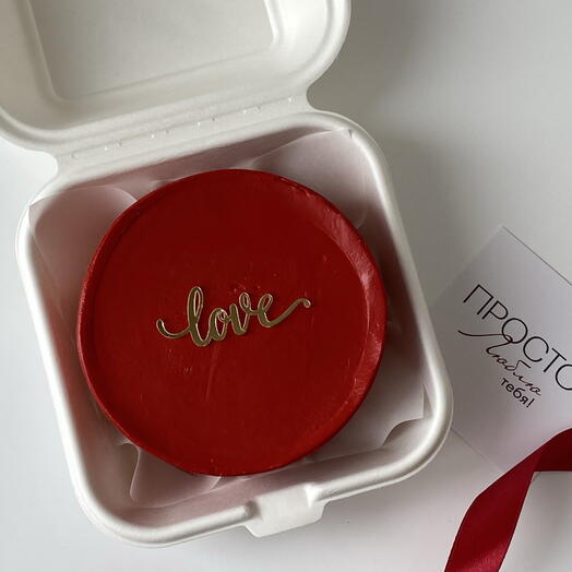 Бенто торт с золотым топпером «love»