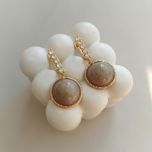 Серьги круглые из эпоксидной смолы