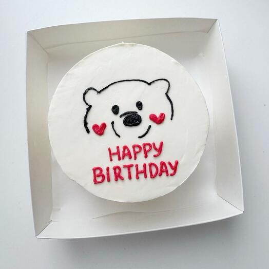 Bento cake teddy bear "happy birthday