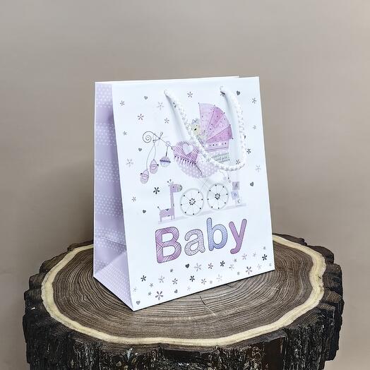 Пакет подарочный розовый «Baby»