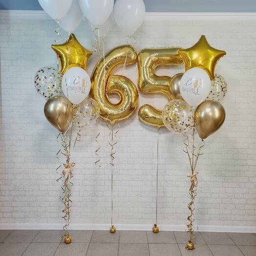 Воздушные шары на юбилей 65 лет