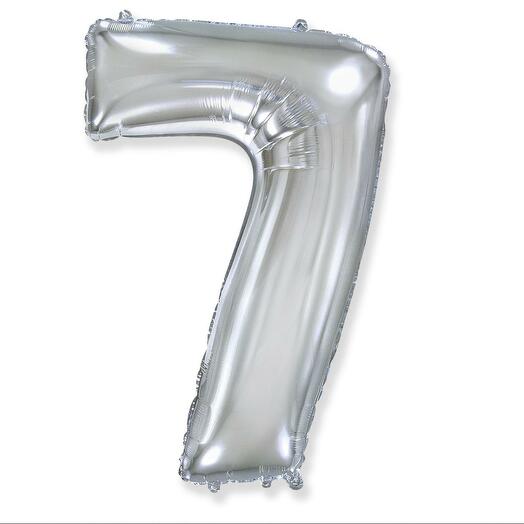 Шар цифра 7 серебро