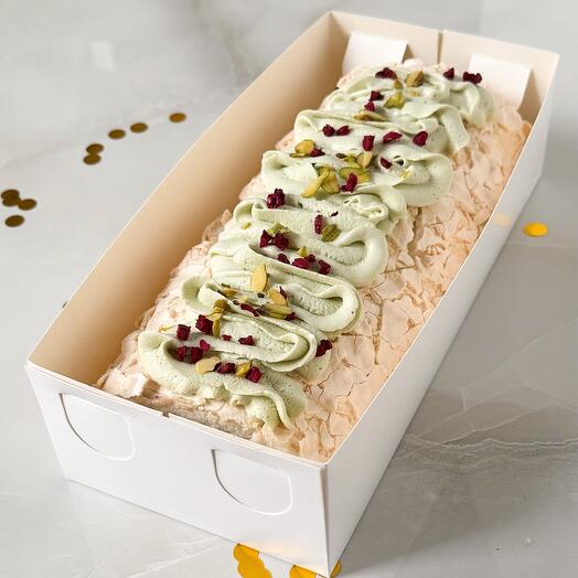 Меренговый рулет фисташка малина