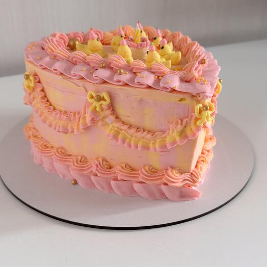 Торт -сердце в стиле «Ламбет»