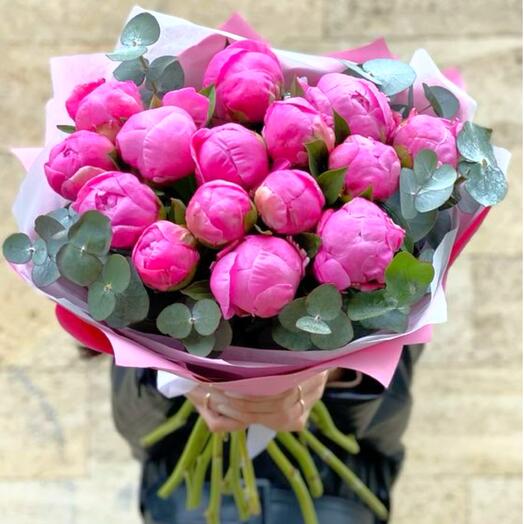Пионы букет 15 шт «Berry love»