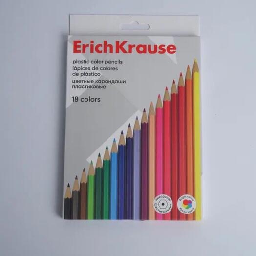Цветные карандаши шестигранные ErichKrause®️ Basic 18 цветов