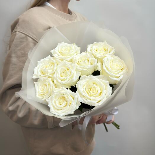 White roses 9 pieces