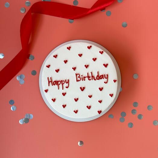 Бенто торт с надписью "Happy Birthday" на день рождение для папы, парня, мамы, бабушки, дедушки, девушки, подруги