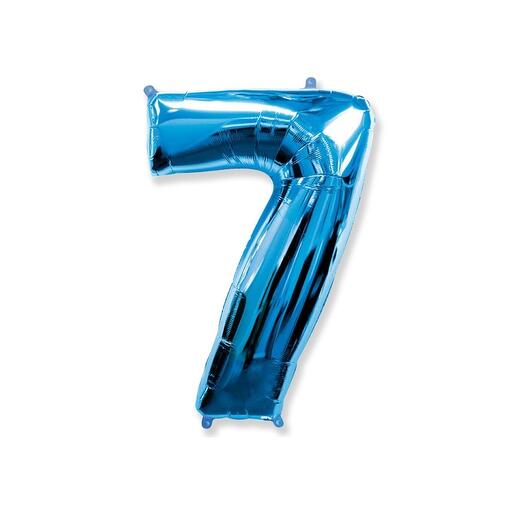 Шар цифра синий 7