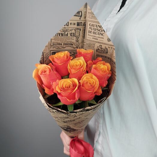 7 rosas brillantes España 50 cm