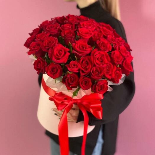 Акция 🥰51 красная Роза в коробке