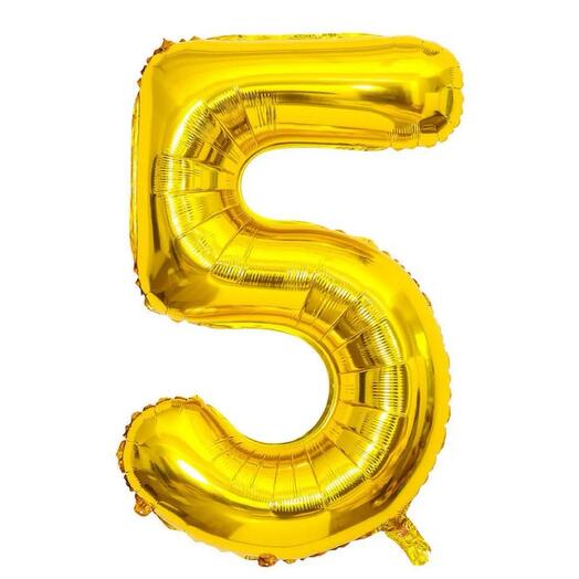 Шар золотой 5 (с гелием) , высота 1м