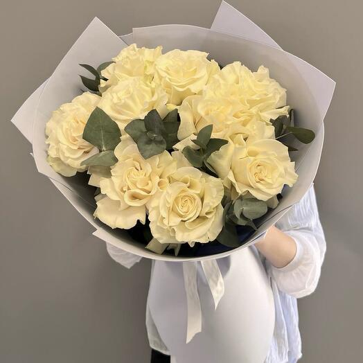 Букет белых французских роз - чистые чувства