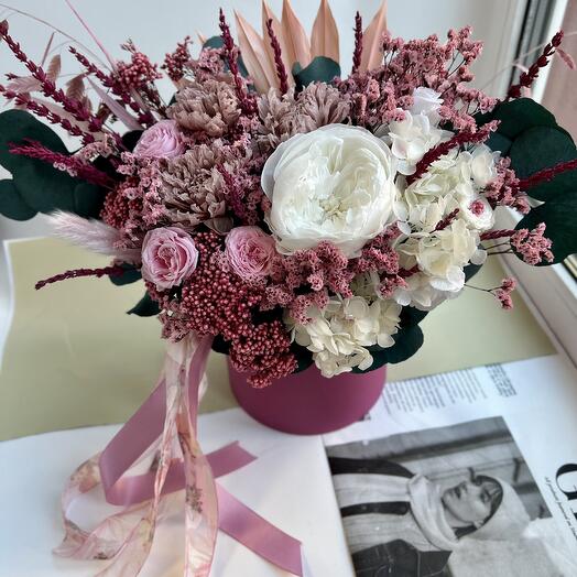 Букет стабилизированный в коробке