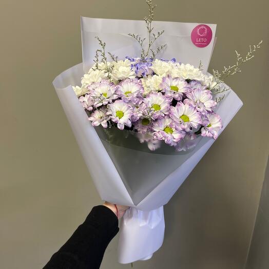 Сиреневый букет из хризантем 💜