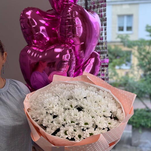 Fehér krizantémcsokor