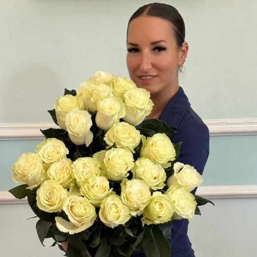 Белая роза 100 см | Эквадор, бутон 7–8 см