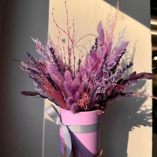 Композиция из сухоцветов Пурпур 100