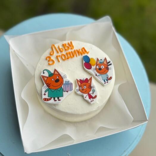 Бенто торт размер S 3 кота