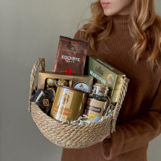 Уникальная  кофейно-чайная корзина