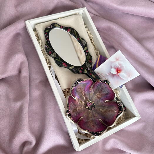 Подарочный набор (вазочка+зеркало)