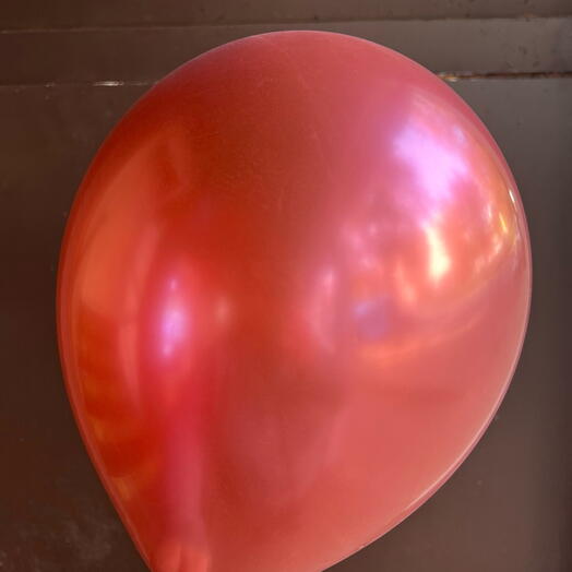 Шар с гелием хром кораловый