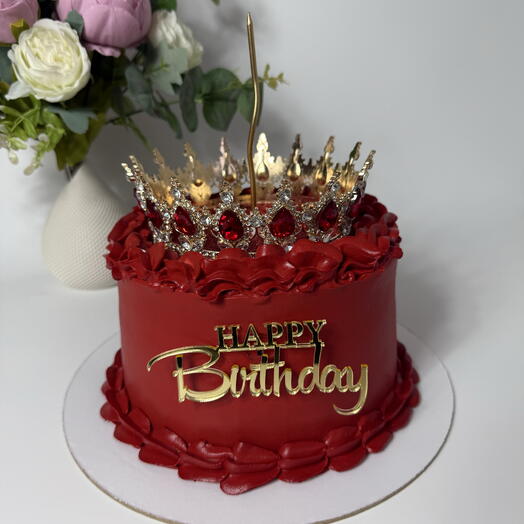 Торт с короной и блестками 🎁