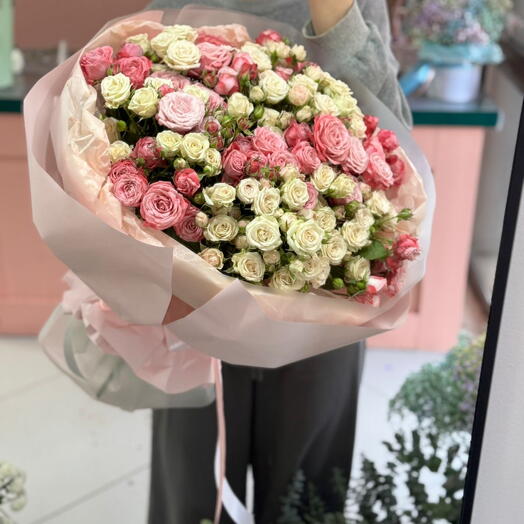 Дуо букет пионовдных роз 🌸